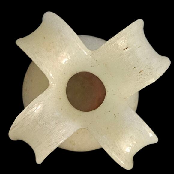 Murano Style Art Glass Vase 7” Textured Opalescent Brown Swirl Handles Italy - Picture 7 of 8